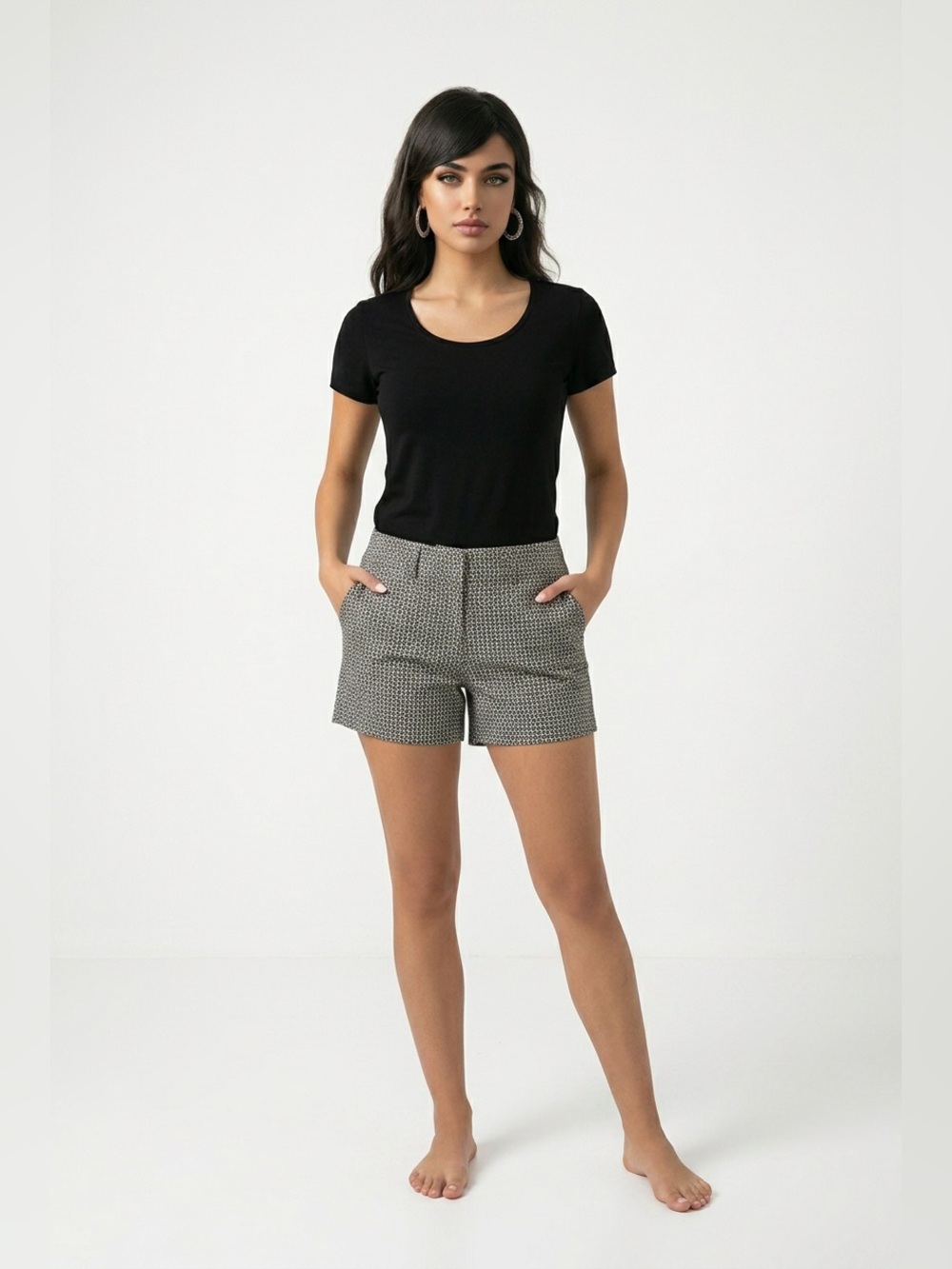 Land’n Sea Dark Blue & White Printed Women’s Shorts